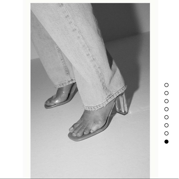 Zara clear strappy vinyl heeled sandals 6.5 like new - Picture 11 of 12